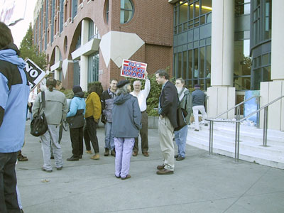 Bruce at a protest