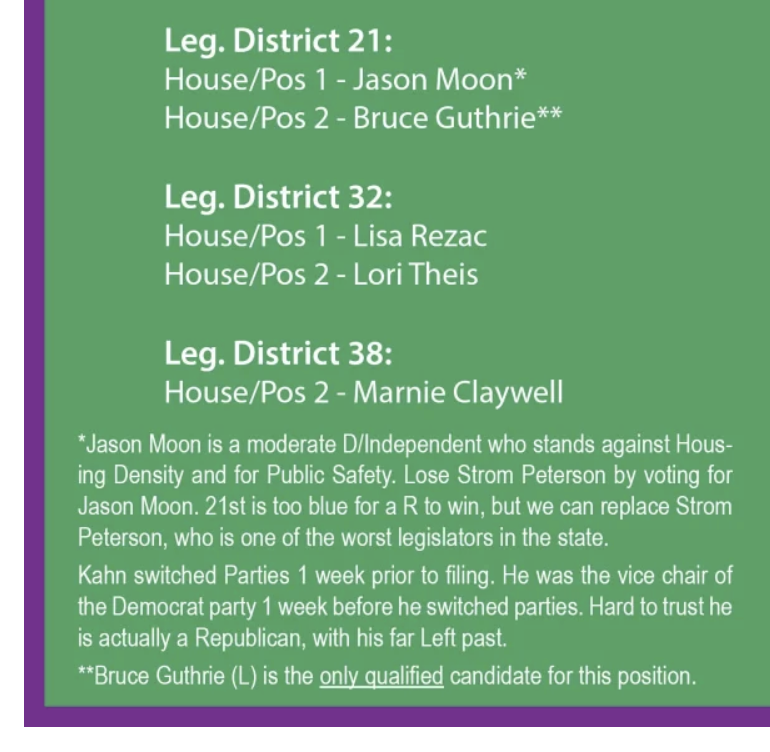Snohomish Rep. Endorsement